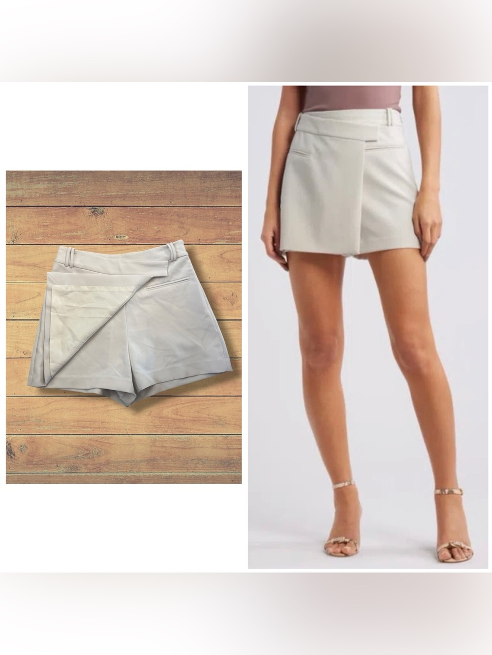 NEW/SAMPLE Open Edit Nordstrom Neutral Mini Skort - Beige XS